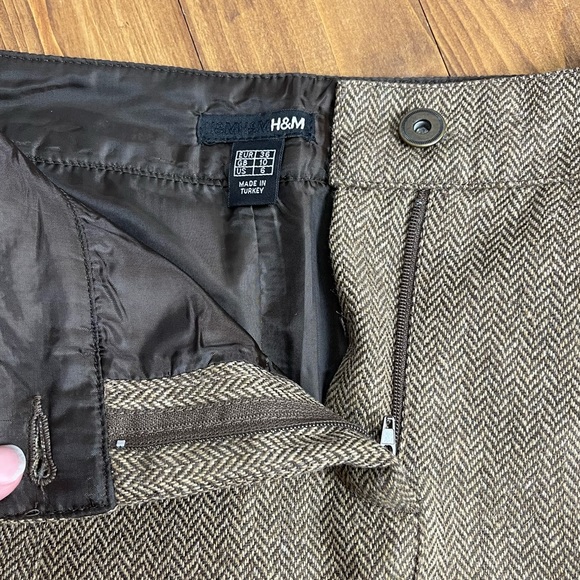 H&M brown tweed mini skirt size 6 - Picture 5 of 7